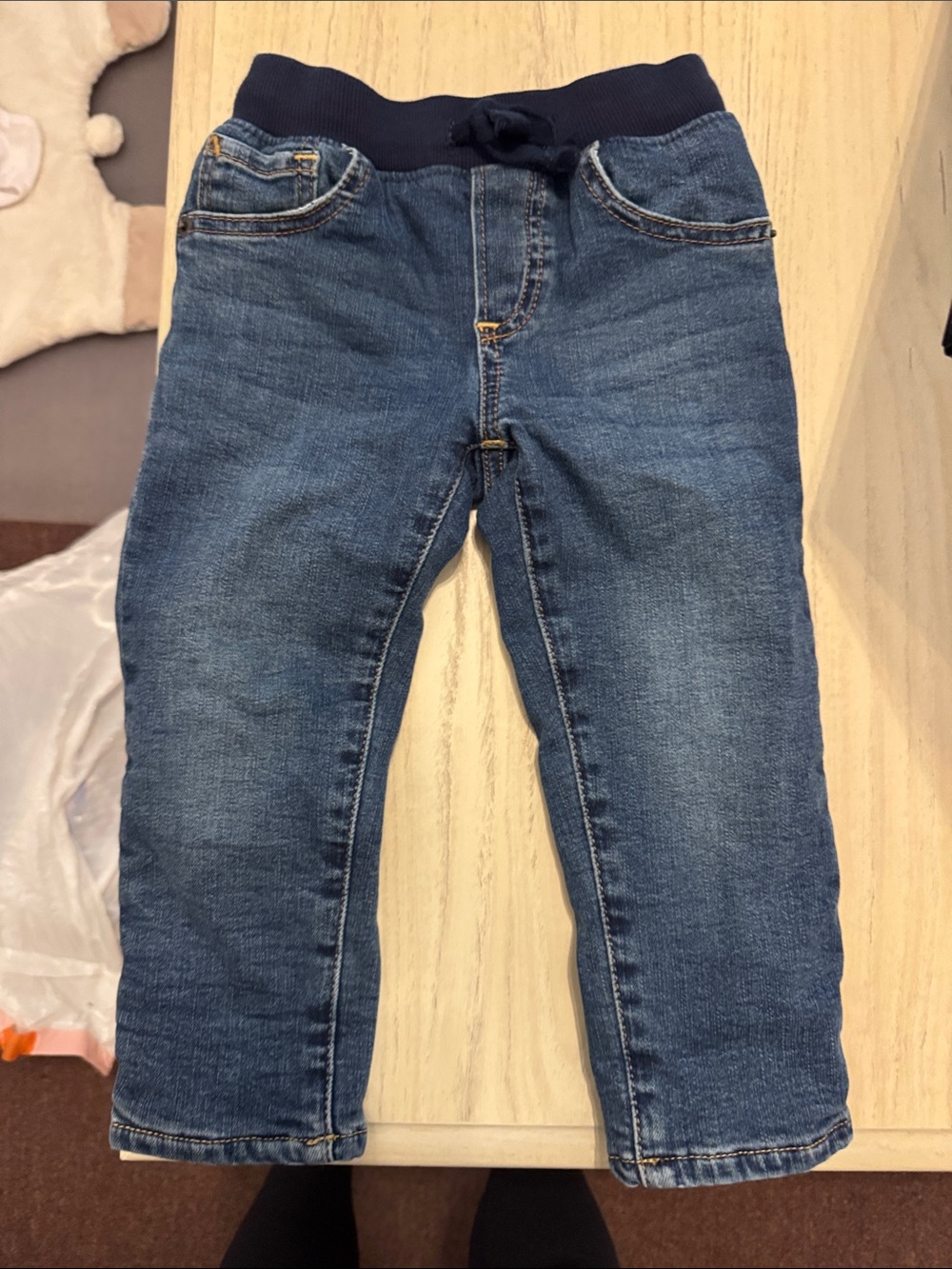 GAP Boys' Dark Blue Stretch Jeans with Navy Elastic Waist